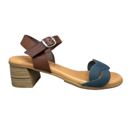 Γυναικείο πέδιλο δέρμα ανατομικό smart steps 24703-marino/cuero