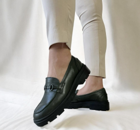 Loafers leather smart steps sally02-verde