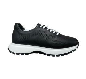 SNEAKERS LEATHER COMFORT SMART STEPS 137579/1075-BLACK