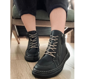 ΜΠΟΤΑΚΙΑ ΓΥΝΑΙΚΕΙΑ ΔΕΡΜΑ CASUAL 223/602-ΜΑΥΡΟ