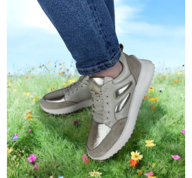 Sneakers smart steps δερματινα ανατομικα 168962-908-μπεζ/χρυσο