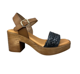 Γυναικείο πέδιλο δερμα ανατομικό studio scarpe spain SF-37493-BLACK