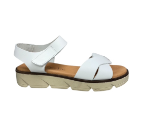 Flatform σανδάλια δερμάτινα ανατομικά smart steps 251043-blanco