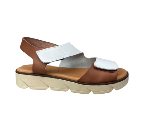 Γυναικεία σανδάλια flatform δέρμα ανατομικά smart steps 23789-blanco