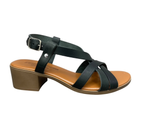 Γυναικεια πεδιλα δερμα italy smart steps  1005-NERO