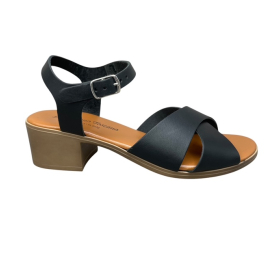 Γυναικεια πεδιλα δερμα italy smart steps 1004-NERO
