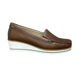 Μοκασίνια γυναικεία δερματίνα smart steps b12349-sp-tabaco