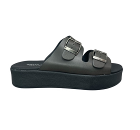 Παντόφλες γυναικείες flatform smart steps 32101ΠΑΝΤ-ΜΑΥΡΟ