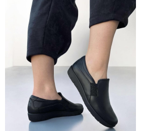Softies shoes Μοκασινια Δερμα Ανατομικα 7457-μαυρο