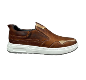 Casual Ανδρικά παπούτσια δερμάτινα smart steps 171157 600/33-23-ταμπα