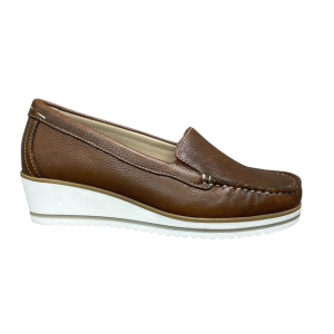 Μοκασίνια γυναικεία δερματίνα smart steps b12349-sp-tabaco