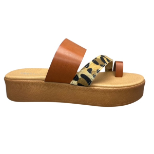 Παντόφλες γυναικείες flatform smart steps 32571-ταμπα/τιγρε