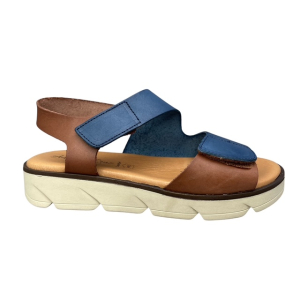 Γυναικεία σανδάλια flatform δέρμα ανατομικά smart steps 23789-JEANS