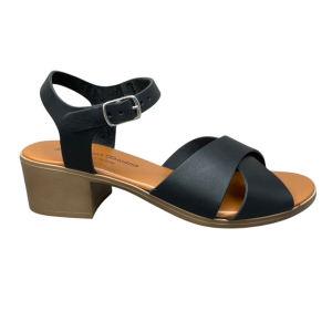 Γυναικεια πεδιλα δερμα italy smart steps 1004-NERO