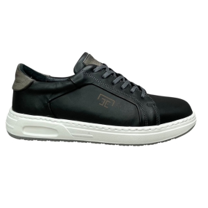 Sneakers ανδρικα δερματινα smart steps 605 10-65-μαυρο
