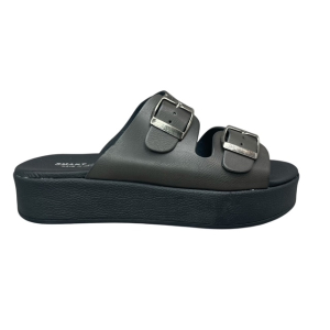 Παντόφλες γυναικείες flatform smart steps 32101ΠΑΝΤ-ΜΑΥΡΟ
