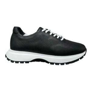 SNEAKERS LEATHER COMFORT SMART STEPS 137579/1075-BLACK