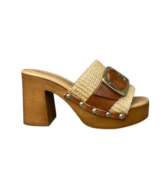 Παντόφλες γυναικείες Sandro Rosi made in italy 9238-naturale